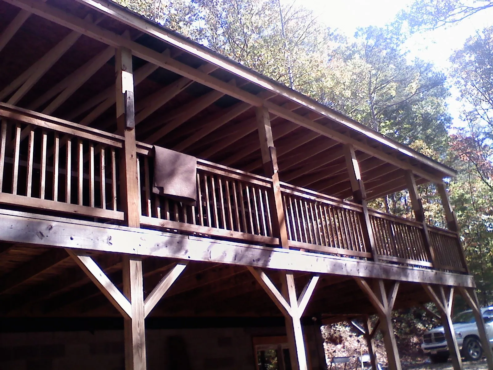 Timber framing under a new elevated porch and deck — Roof Leak Repair in Lake Hopatcong by Roofing Brothers